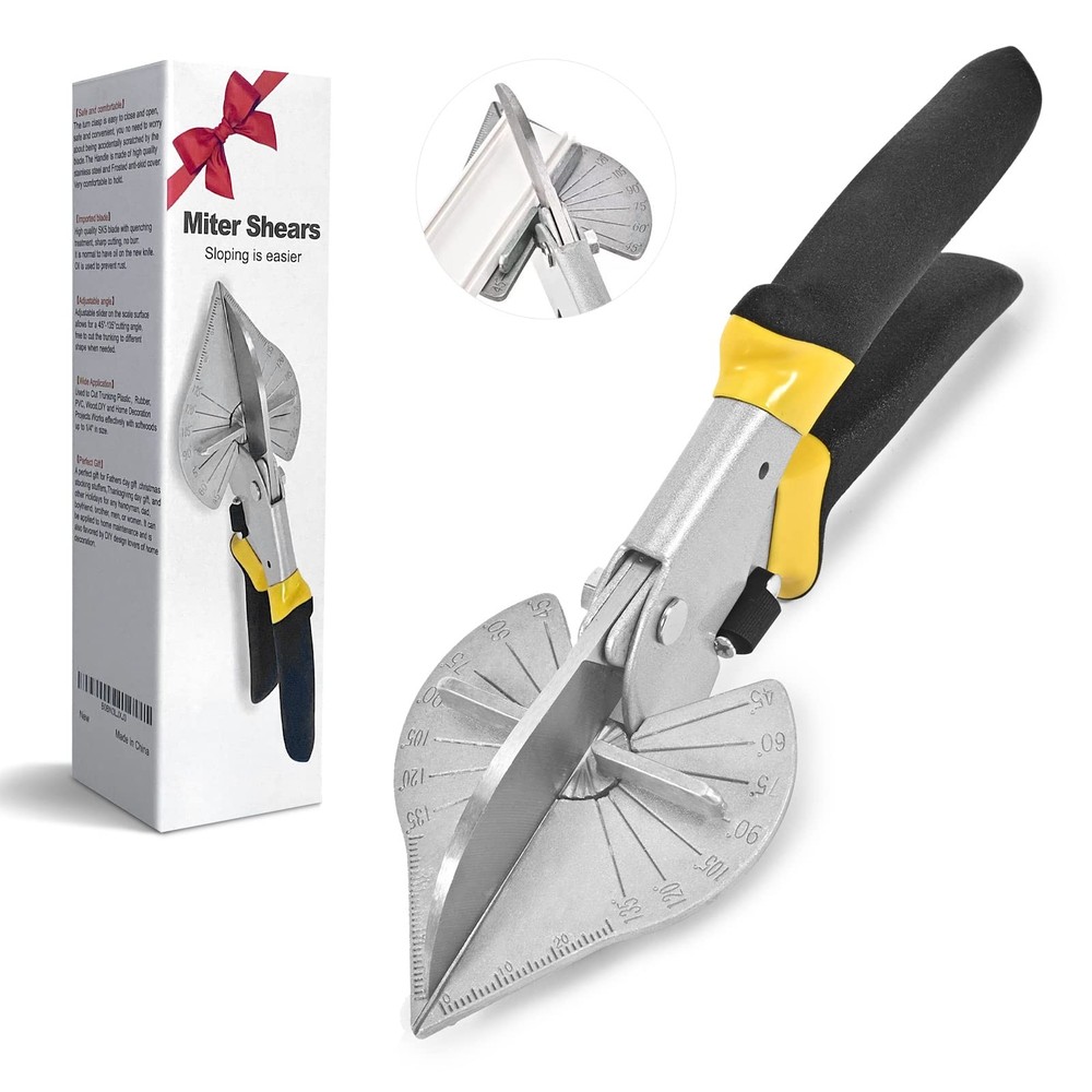 Miter Shears，Sharp Multi Angle Scissors, Adjustable From 45 ° to 135 ° Quarter