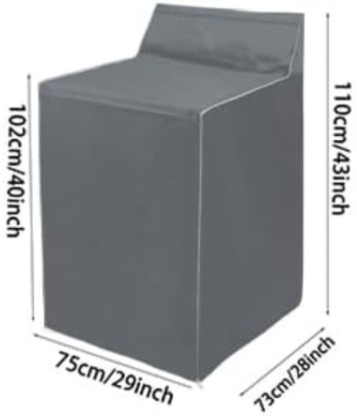 Grey Washer and Dryer Covers, Waterproof, Dustproof & Easy Access Design