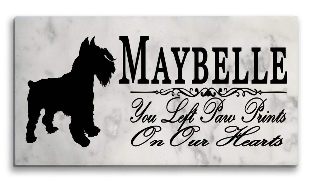 Schnauzer Memorial Stone - Custom Personalized Marble Grave Marker