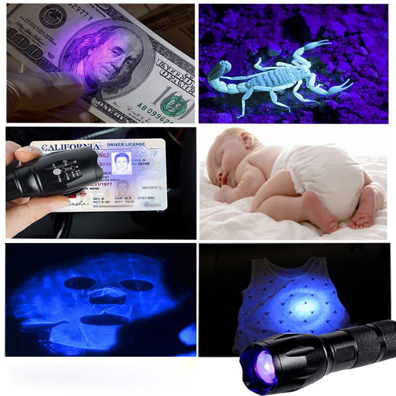 Ultra bright 250000lm ultraviolet flashlight Ultraviolet flashlight black light