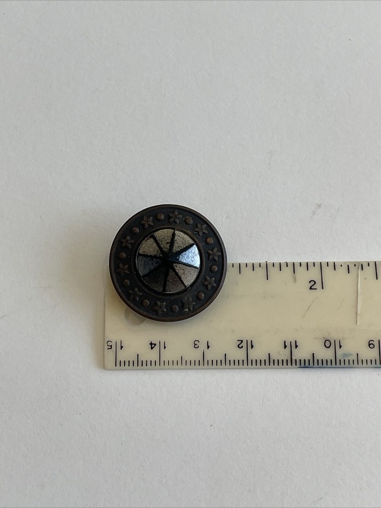 Antique Metal “mirror” Center 1 1/8” Button