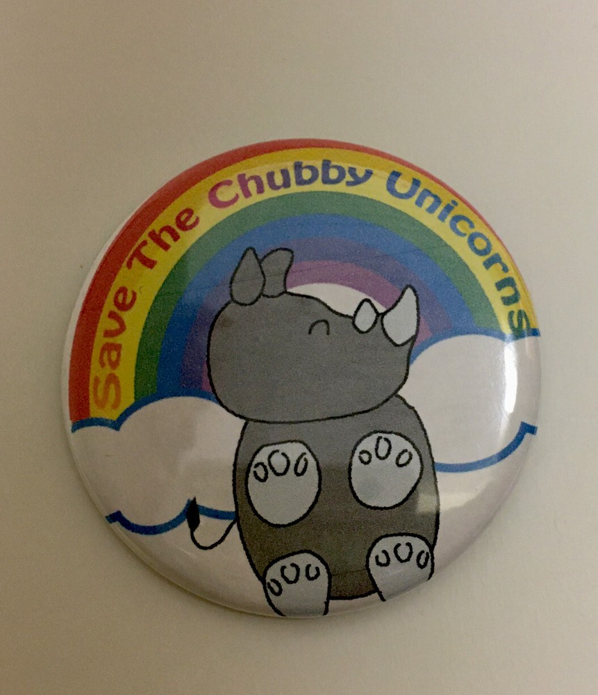 Save The Chubby Unicorns handmade pin