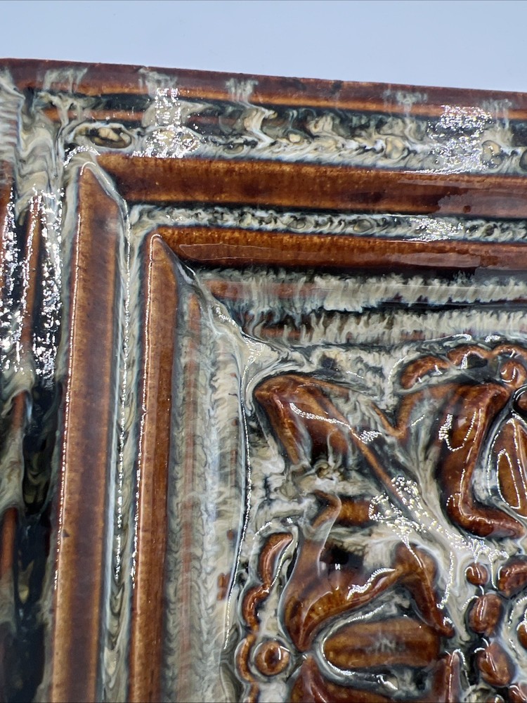 Decorative Square Rustic Ceramic Pottery Tile Wall Hanging