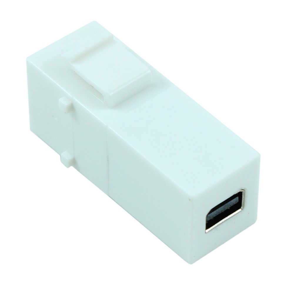 Keystone Jack Wallplate Insert/Coupler Type-Mini DisplayPort F/F  White