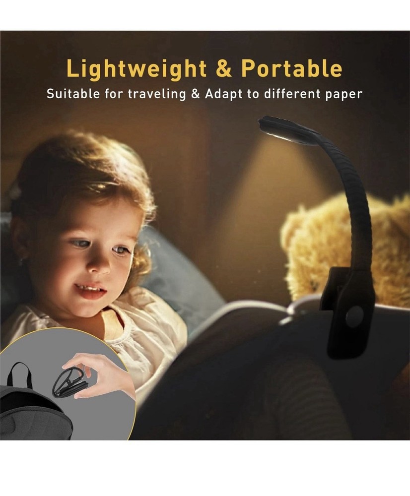 2 Pcs LED Light, 3 Color Temperature Light for Reading in Bed. Rechargeable