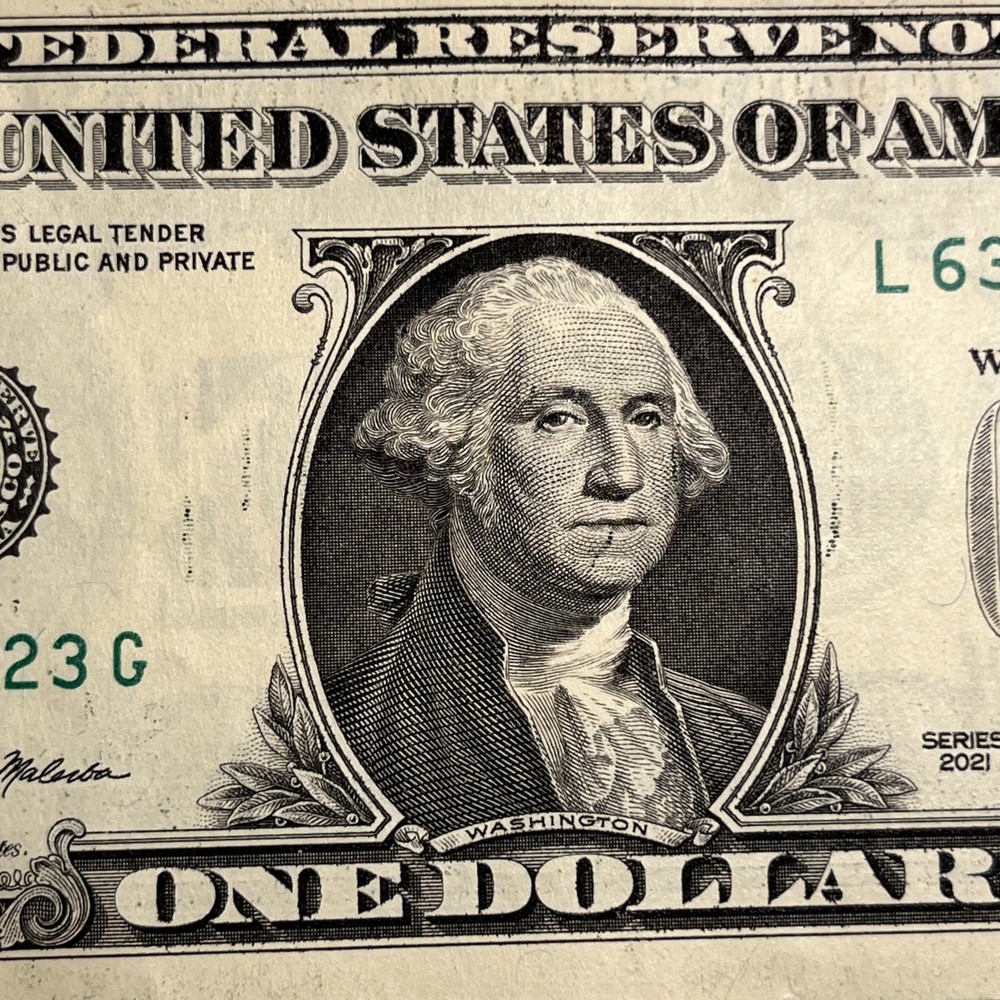 2021 Error Note One Dollar Ink Bleed Through Overinked Over Inked