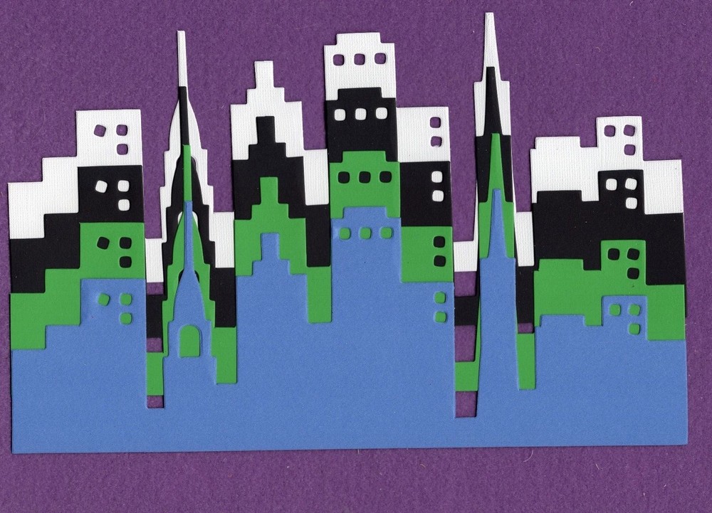 CITYSCAPE die cuts scrapbook cards