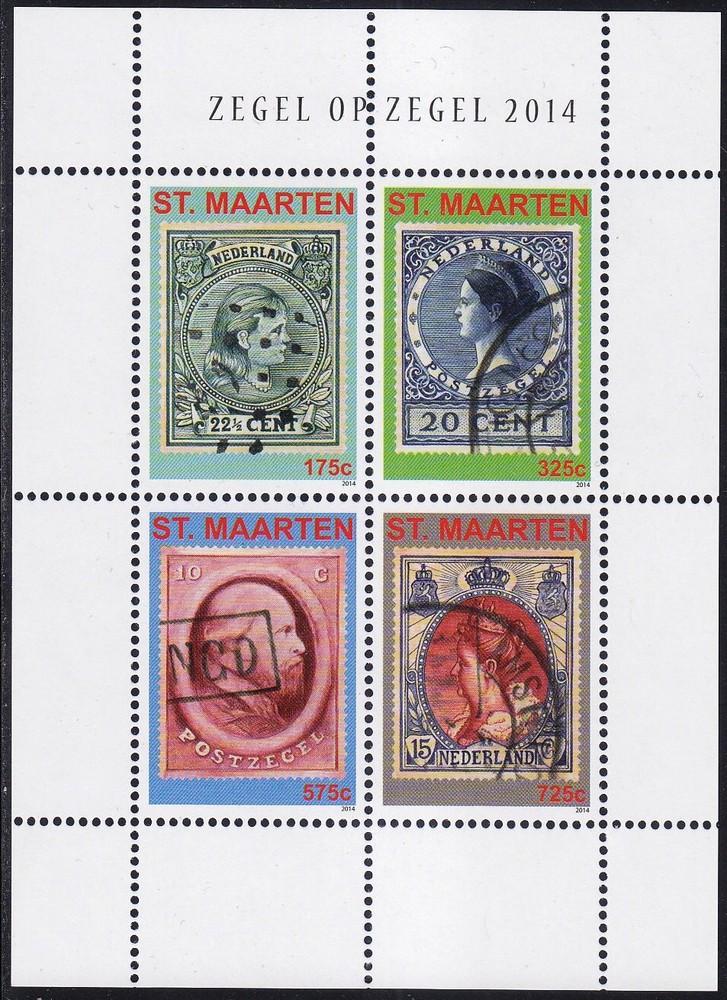 Sint Maarten Issue 2014 (230-233) Stamp on Stamp