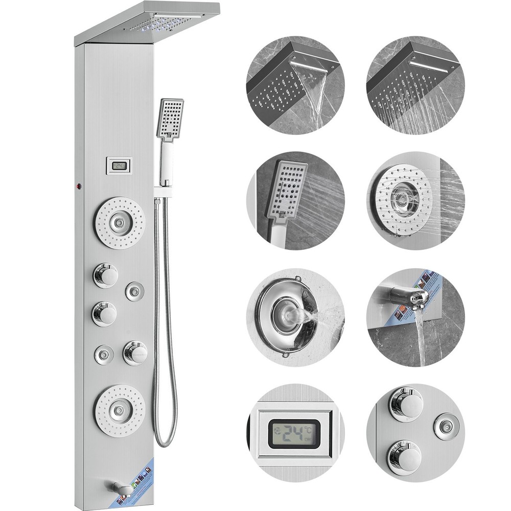 Shower Panel System 6 Shower Modes LED & Display Shower Panel Tower Rainfa