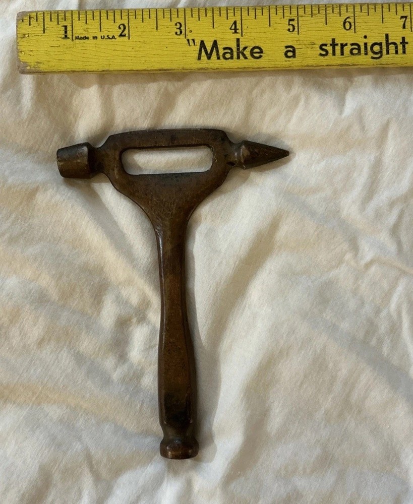 Vintage Bar Tool 1950’s Solid Brass Ice Breaker Hammer Bottle Opener & Muddler