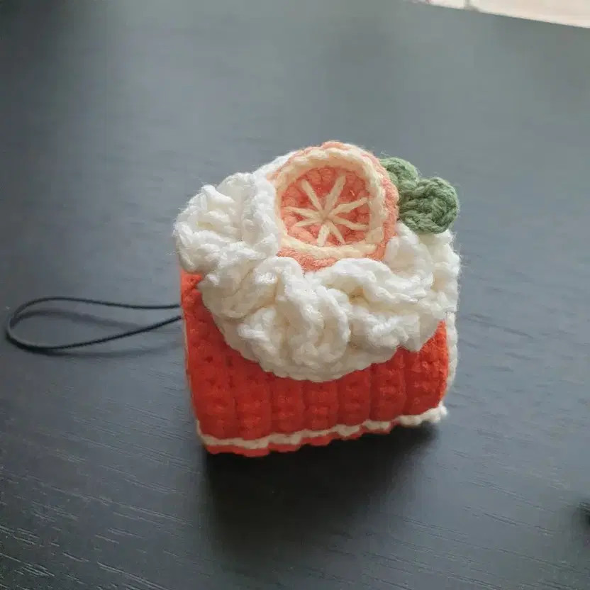 Handmade Crochet Roll Cake Keyring