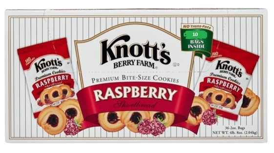 Knott's Berry Farm Premium Shortbread Cookies, Raspberry, 2 oz, 10-count