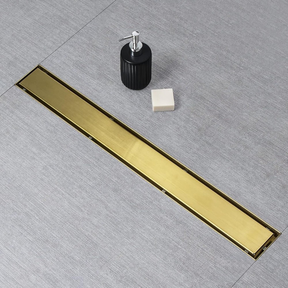 24" Linear Shower Drain Gold Shower Drain (2921)