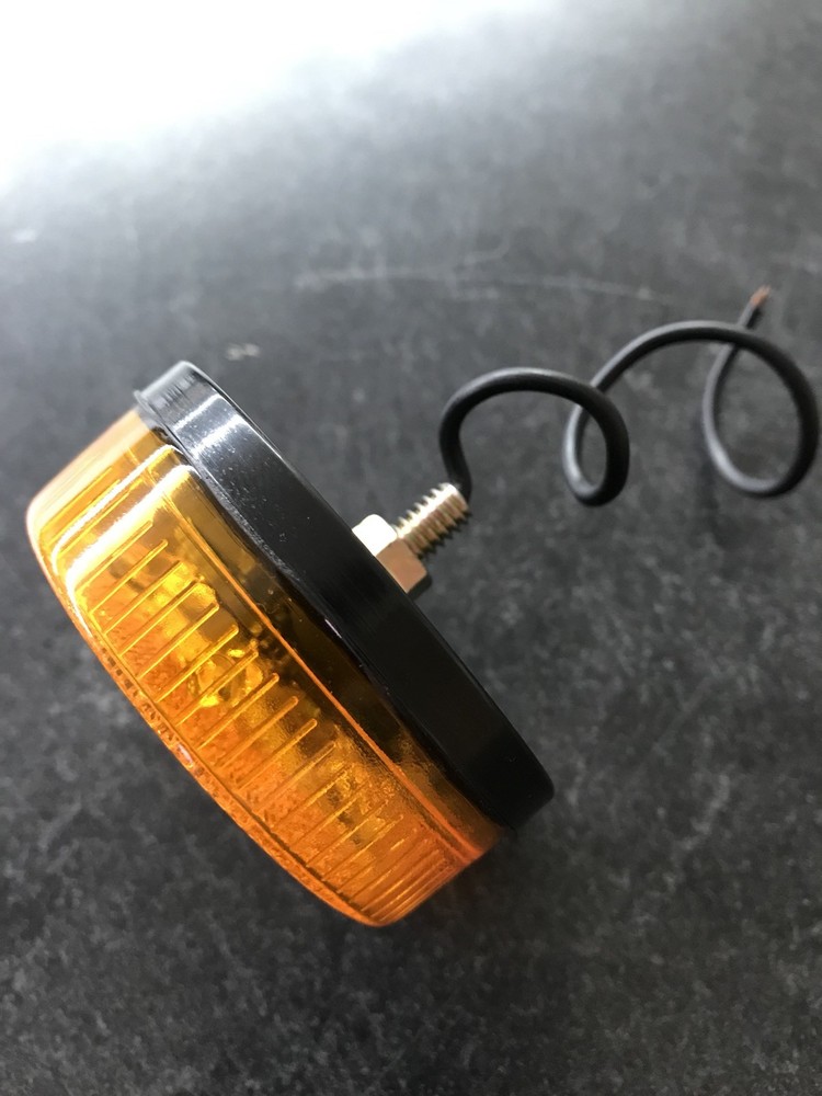 2.5" Amber Round Reflective Sealed Clearance Marker Light 7 LED Stud Mount 2 1/2