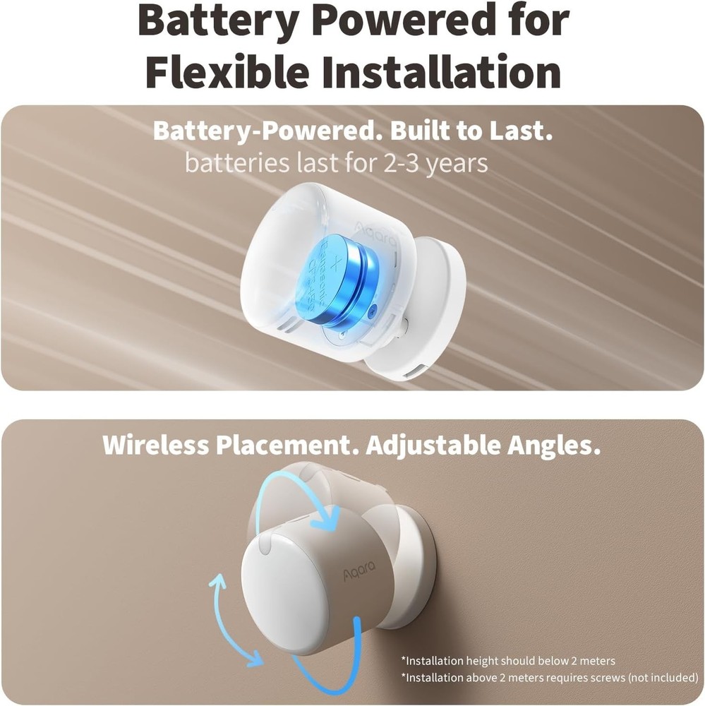 Aqara FP300 Presence Multi Sensor Matter Apple Home, Google + Battery Powered