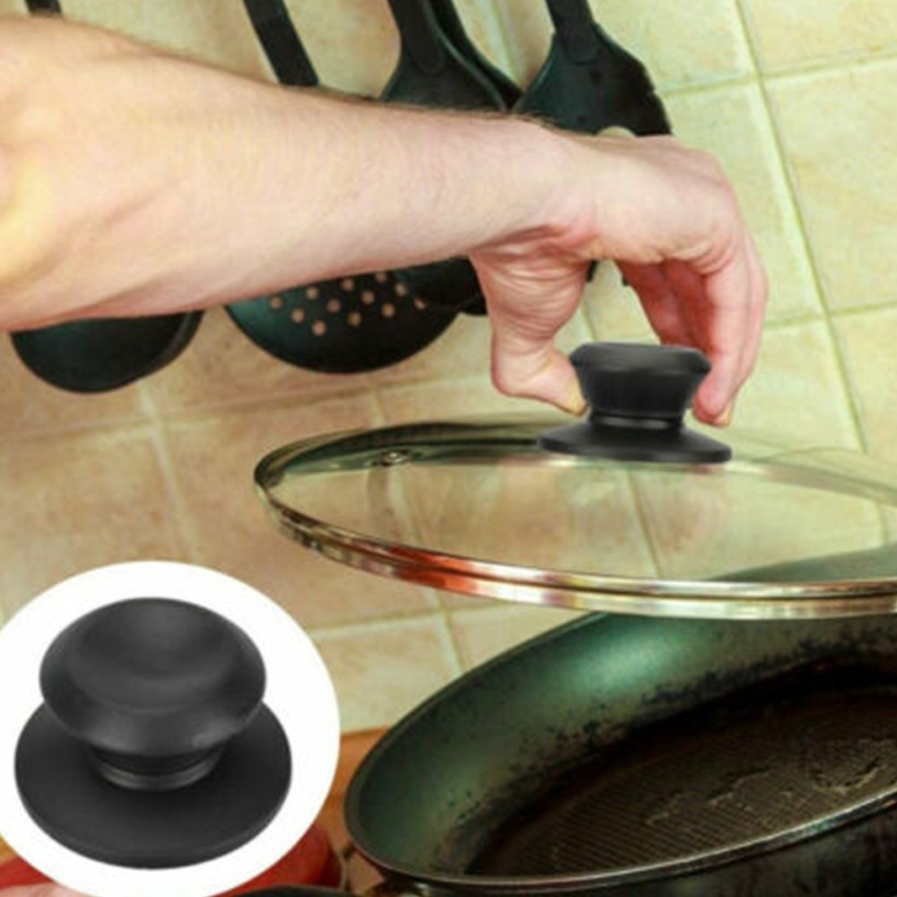 New Practical Home Pot Lid Knob Pan 2x Accessory Bakelite Black Cookware