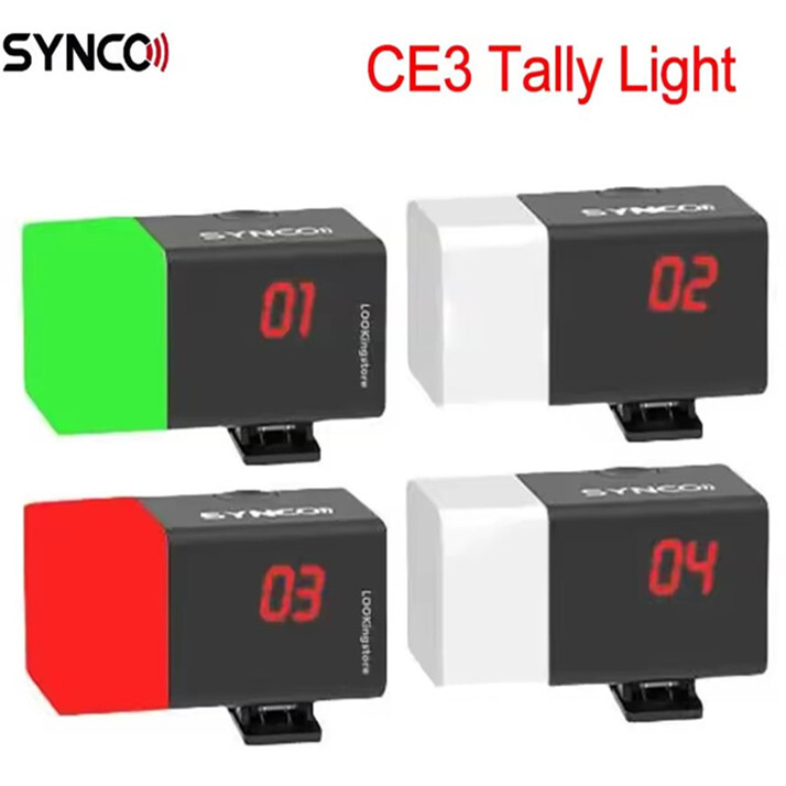 4x SYNCO Camera Eye CE3 Wireless Tally Light System 1000m Switcher Transmitter