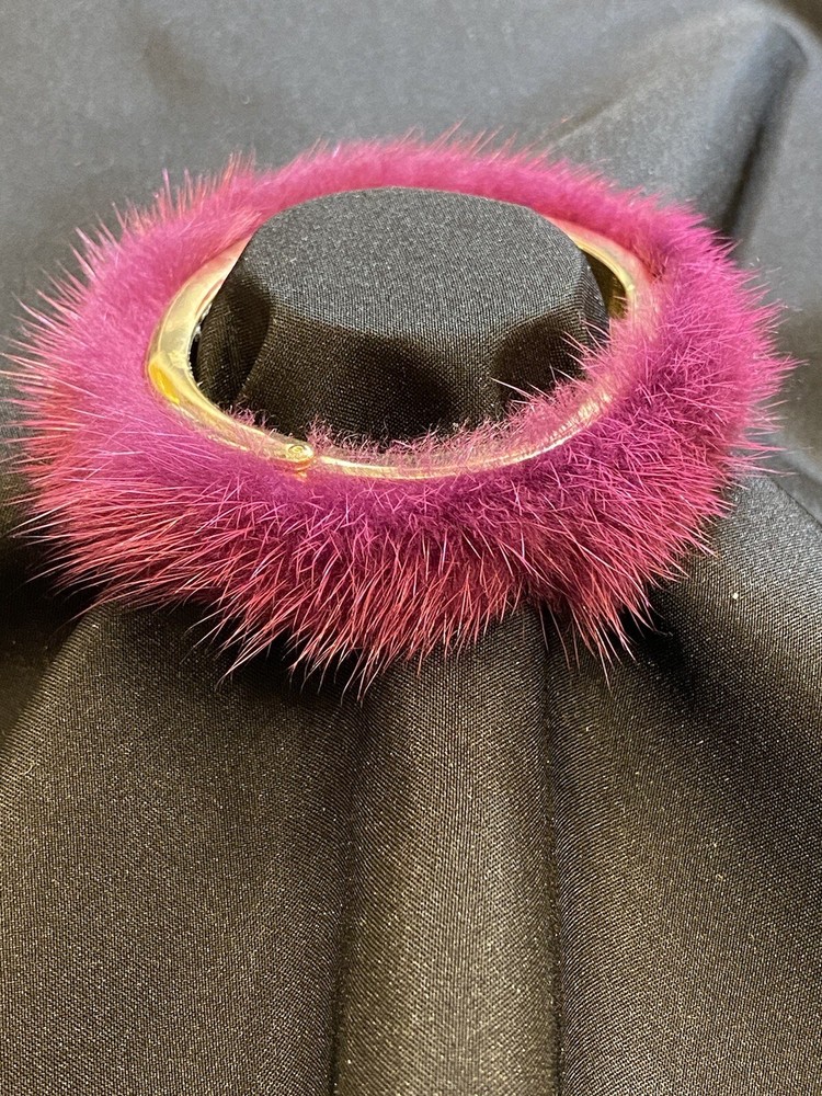 Artisan Purple/Magenta Mink Bangle Bracelet