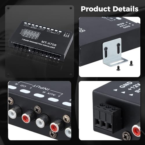 7-Band Car Audio Equalizer with Adjustable Settings, Front/Rear/Sub Outputs, 7.3