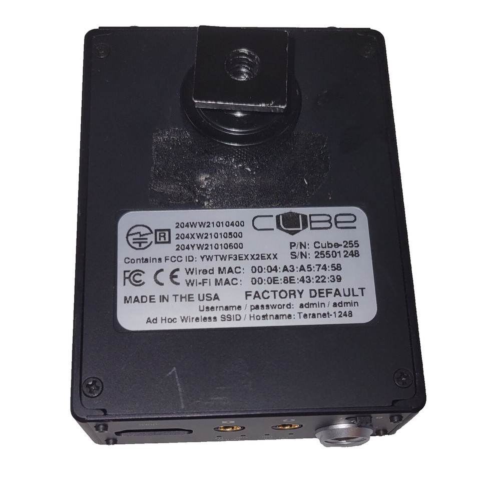 DEFECTIVE Teradek Cube 255 HDMI Encoder with Wi-Fi Only NO CABLES As-Is NON WORK