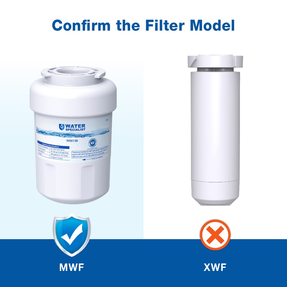 Waterspecialist MWF® Refrigerator Water Filter,Replacement for GE® MWF®