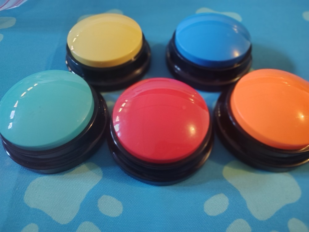 5 pcs Pet Communication Recording Training Buttons - 1 Missing Battery Back