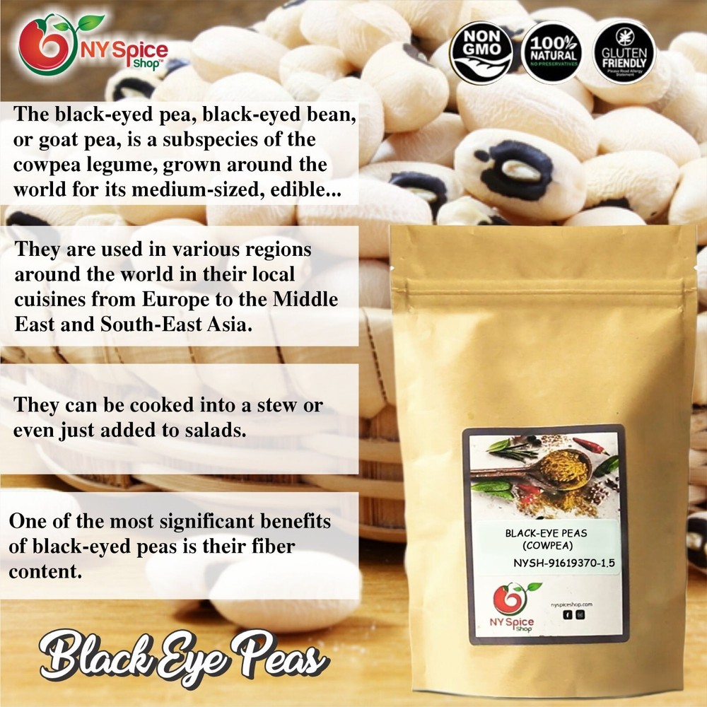 Dried Black Eye Peas 1.5lb-5lb ( Select Quantity From Drop Down )