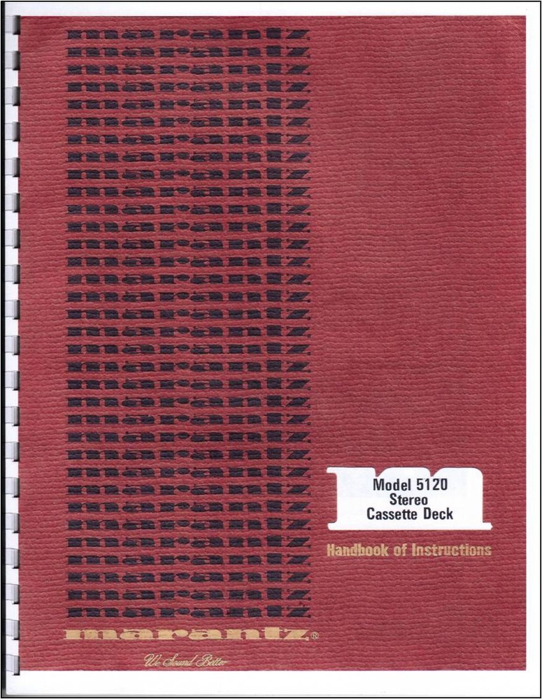 Marantz Model 5120 Cassette Tape Deck Owners Manual