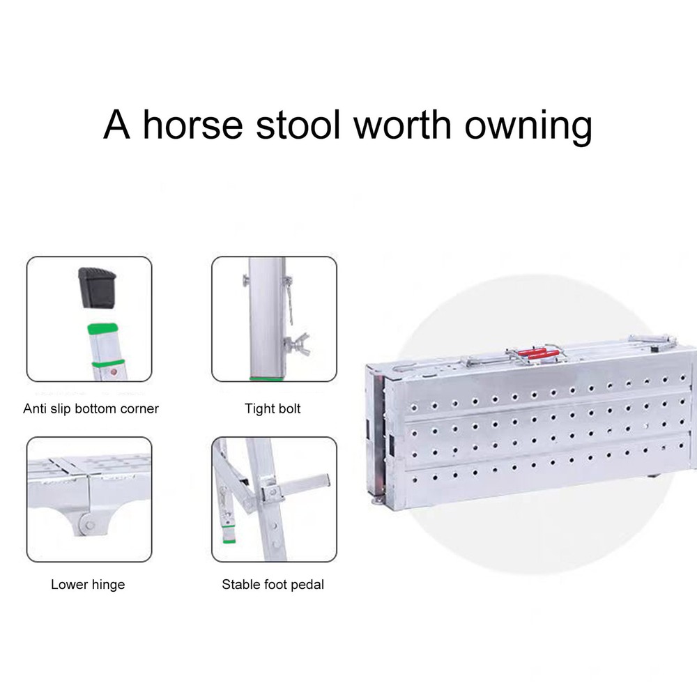 Work Platform Adjustable Height Portable Scaffolding Platform 400 Lb Load