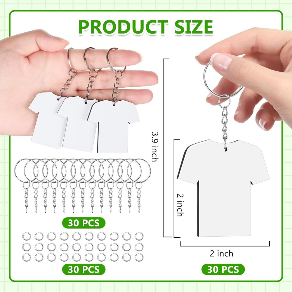 90 Pcs Sublimation Keychain Blanks, Acrylic Sublimation Key Chains Blank Bulk