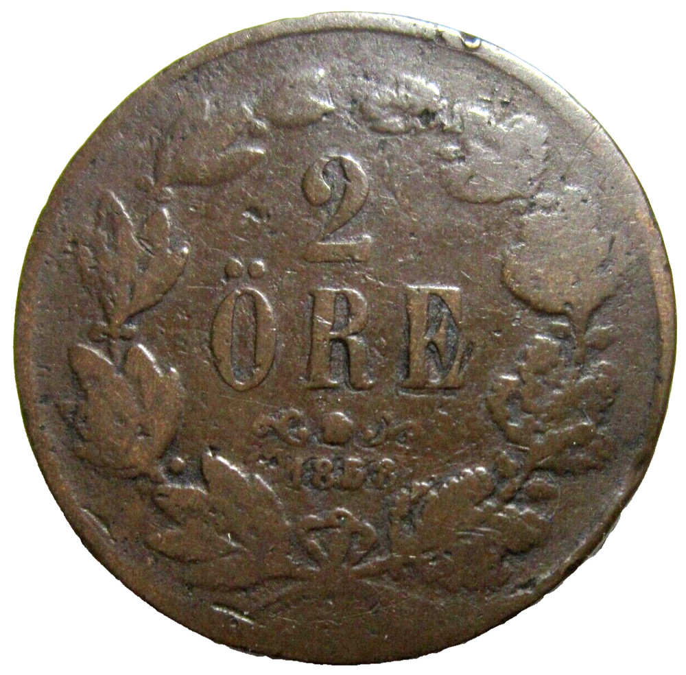 SWEDEN. 2 ORE, 1858.
