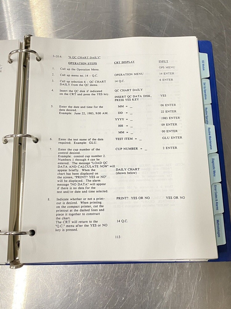 Olympus Demand Blood Chemistry Analyzer - Users Guide / Instructions Manual