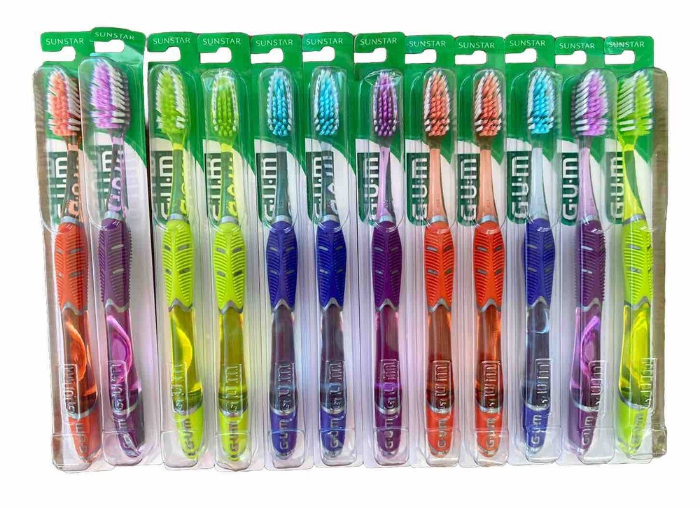 24 Pack GUM Technique Deep Clean Soft Toothbrush - 524 |Full Sized | Multi Color