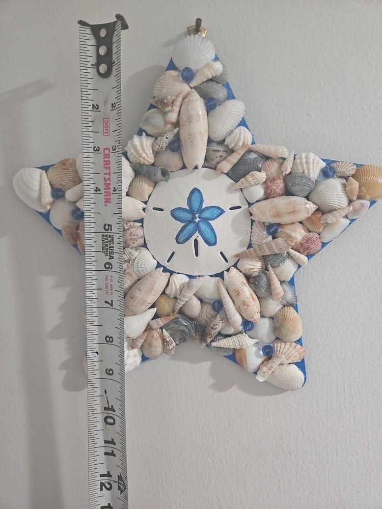 Handmade Coastal Seashell Star Wall Hanger
