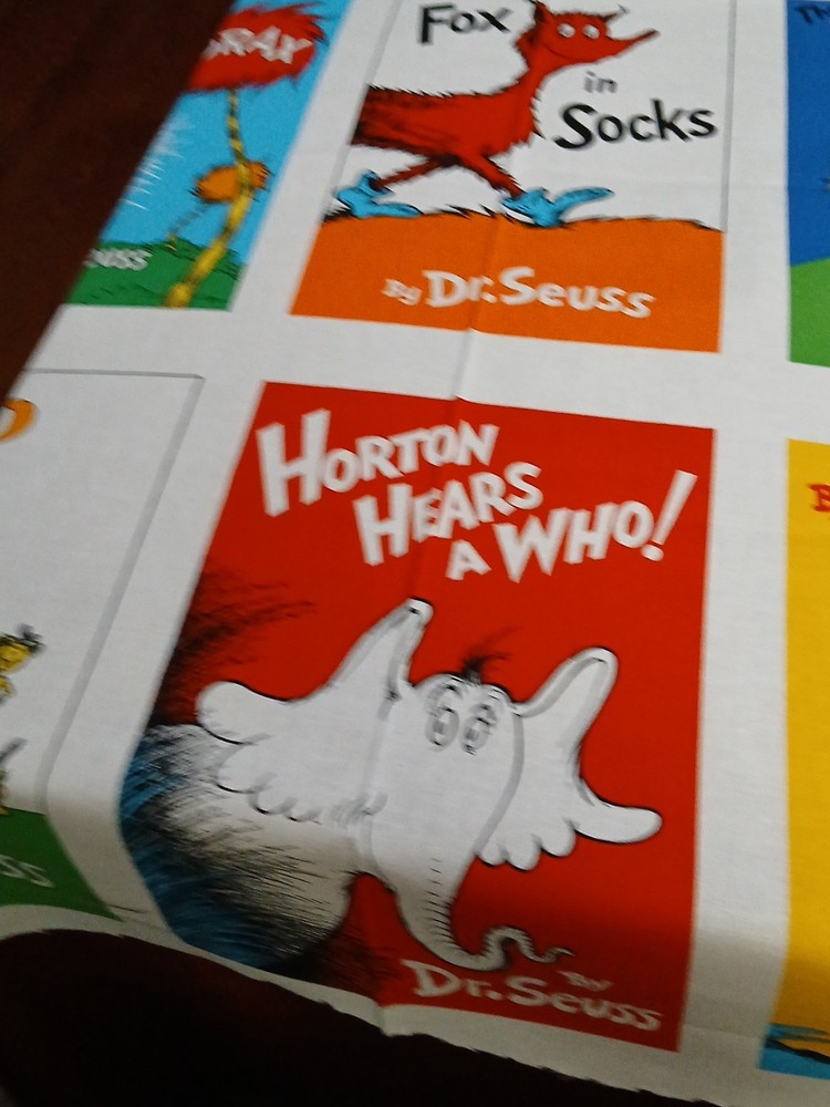 Dr. Seuss Fabric Panel, 10 Different 7 X 10" Blocks