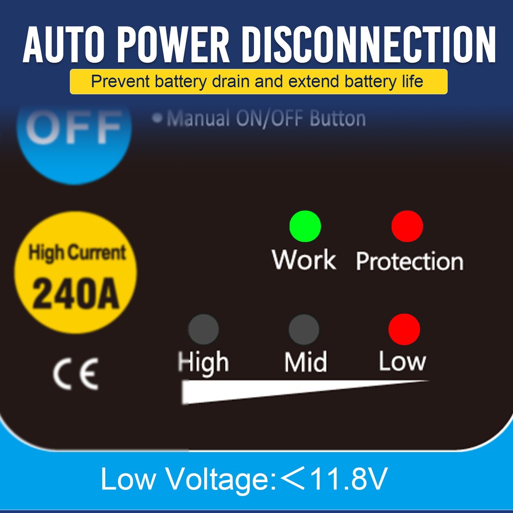 MICTUNING Remote Battery Disconnect Kill Switch Automatic 12V 240A LED Indicator