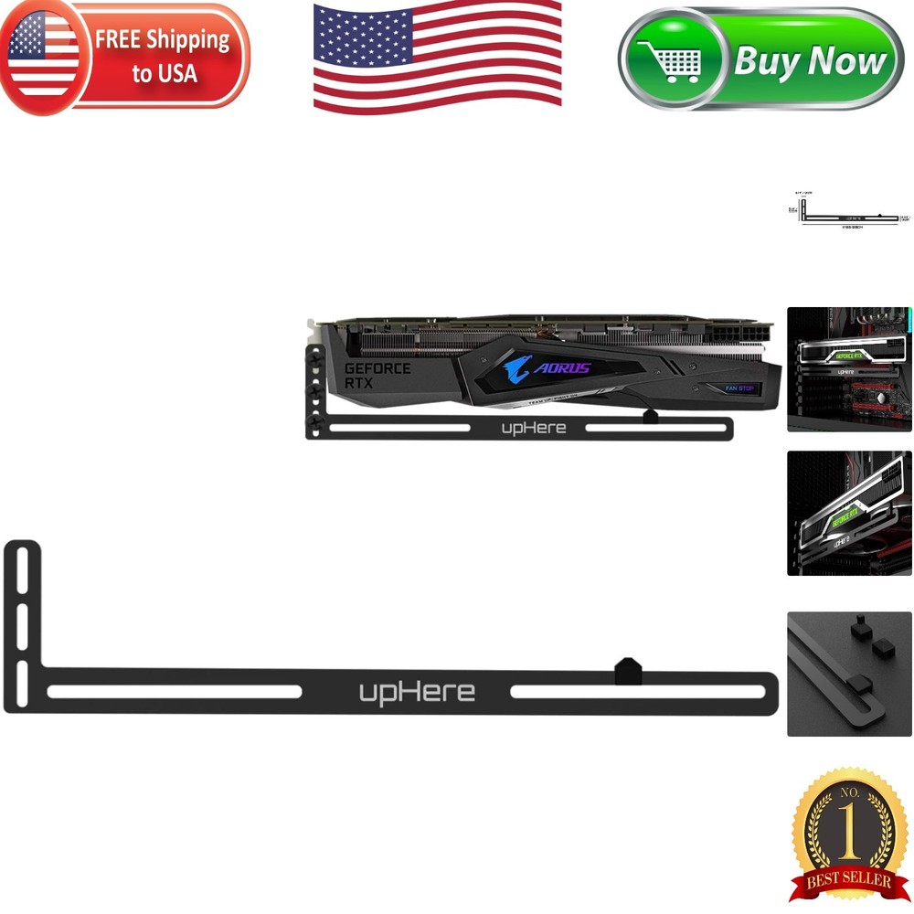 Aerospace Aluminum GPU Support - Black Bracket for Efficient Cooling