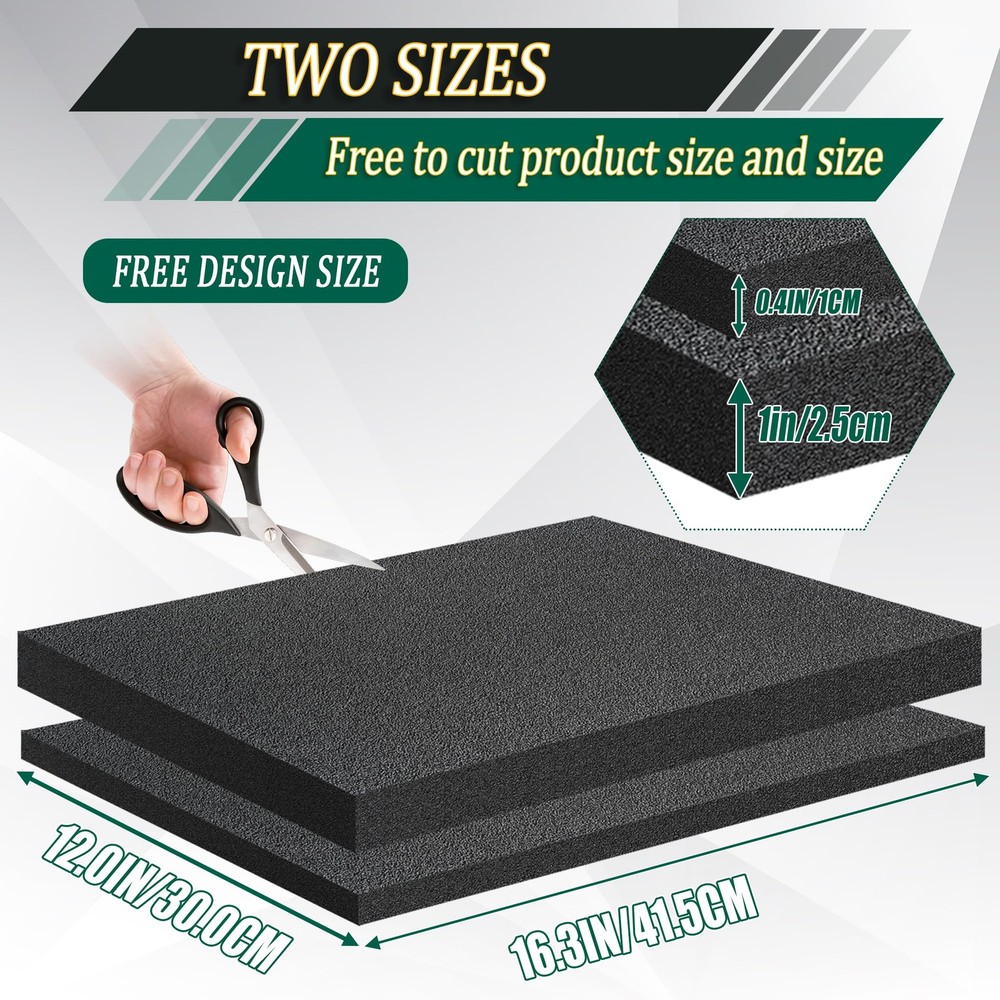 8 Pack Polyethylene Foam Pads for Packing Foam Sheets 2 Size Cuttable High De...