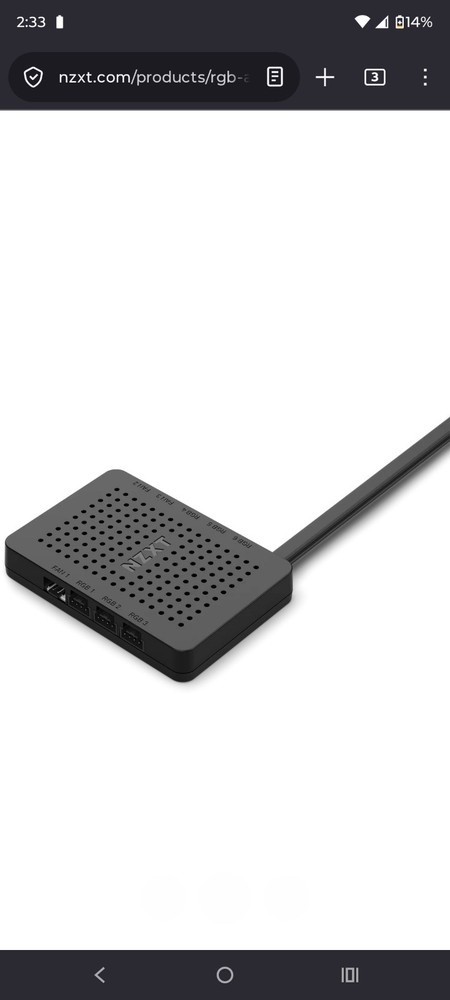 NZXT RGB Controller Hub Black for Computer Case, RGB Lighting Control Module
