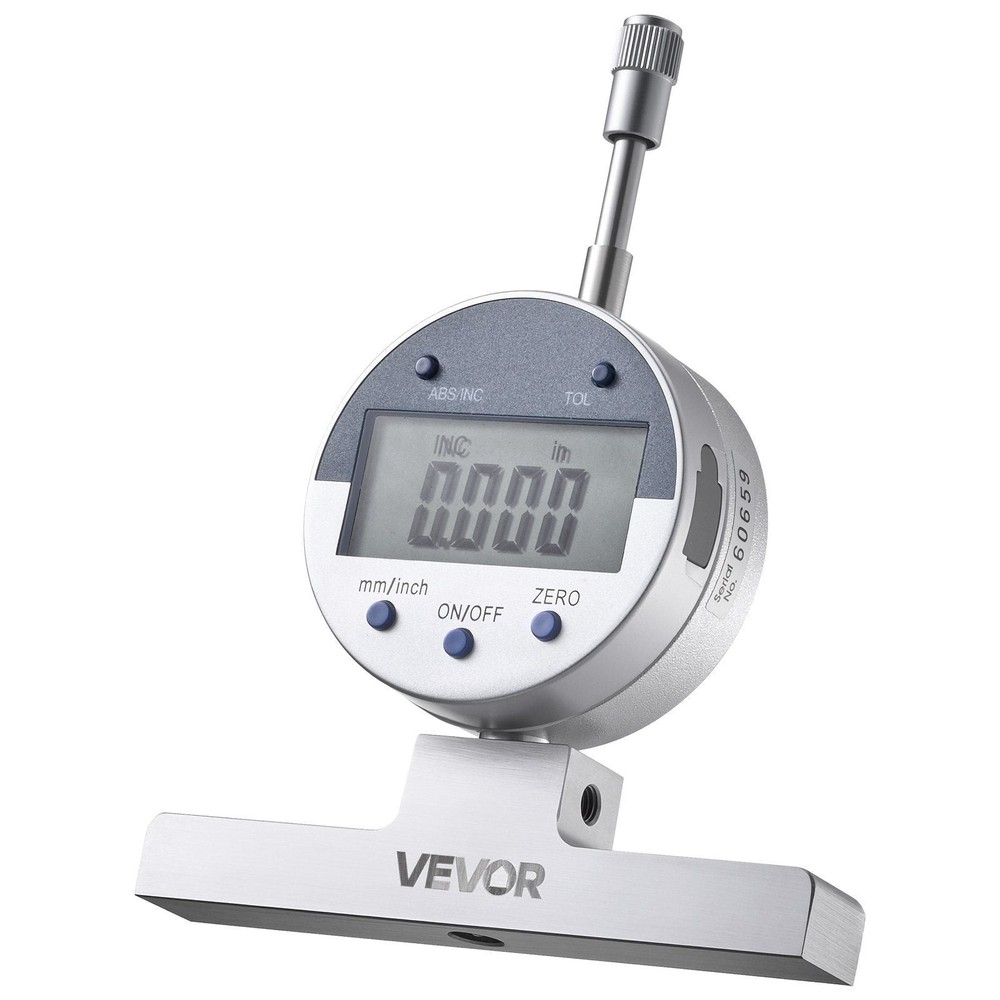 Depth Gauge, Depth Micrometer Digital Electronic Indicator 0-22 inch Measuring
