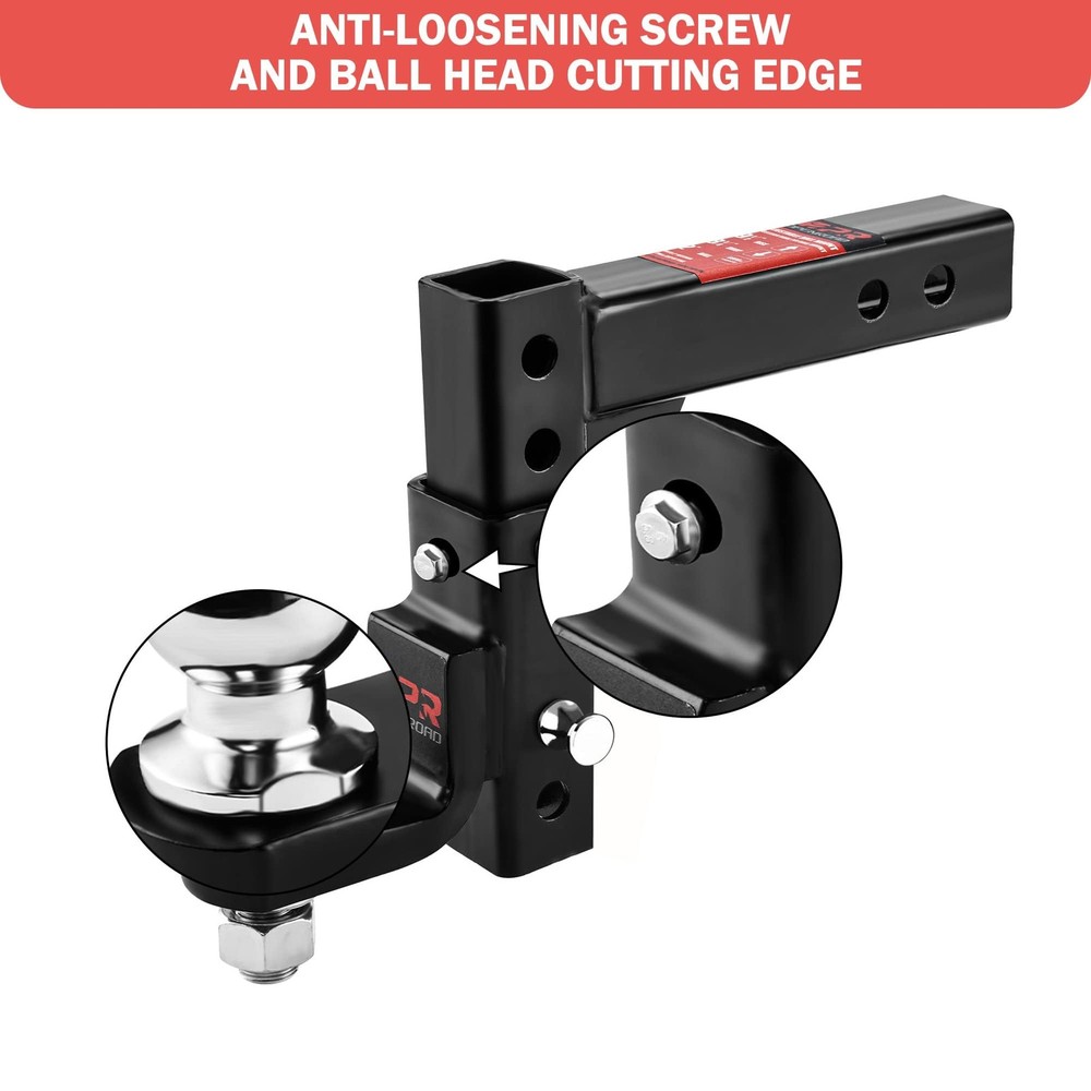 OPENROAD Adjustable Trailer Hitch Ball Mount - 1, Silver
