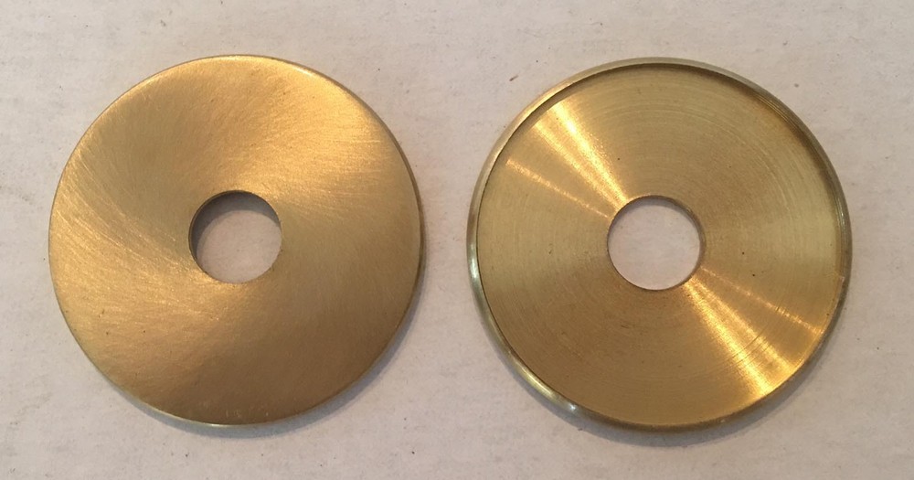 1-1/8" SOLID BRASS turned CHECK RINGS unfinished slips 1/8IPS (3/8" hole)