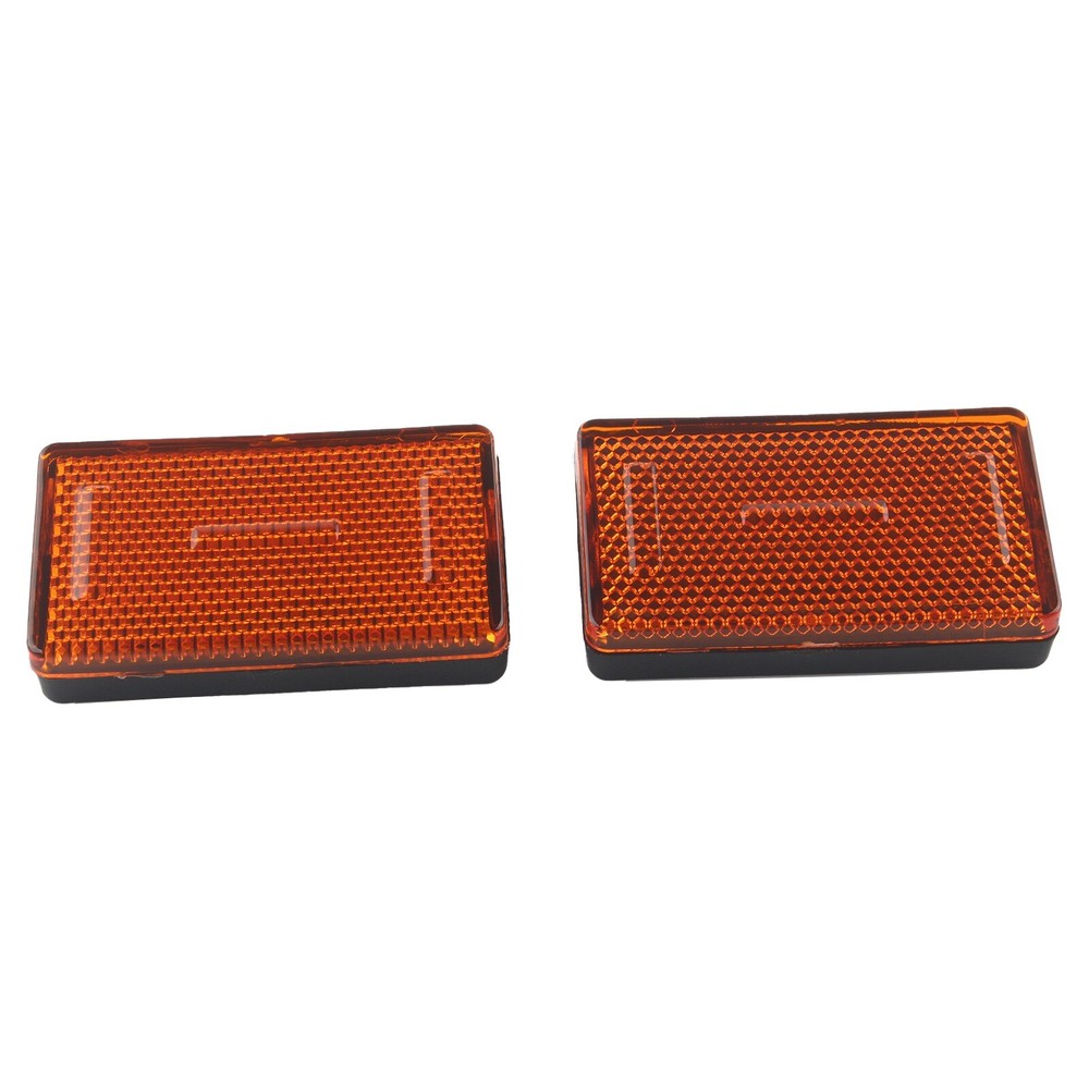 Universal Amber Front Fork Reflector Rectangle For Most Motorcycles ATV Bikes