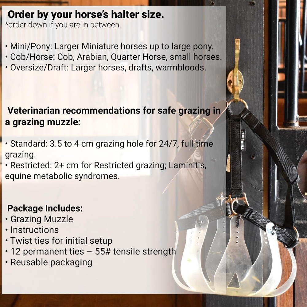 ThinLine Flexible Filly Grazing Muzzle | Lightweight Safe Comfortable Ventila...
