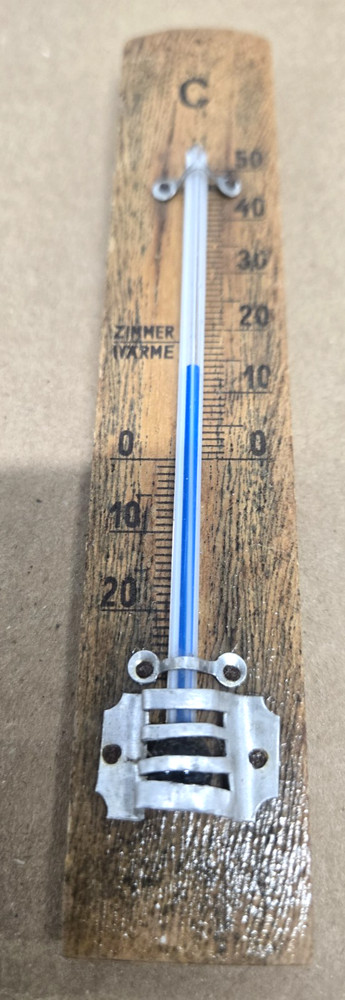 Antique Wood  Wall  Thermometer German ?