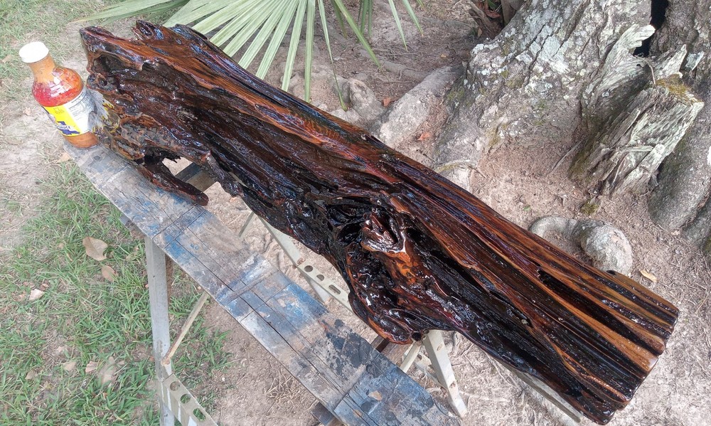 Underwater Recovered Live Edge Old Growth REAL Sinker Cypress Floating Shelf