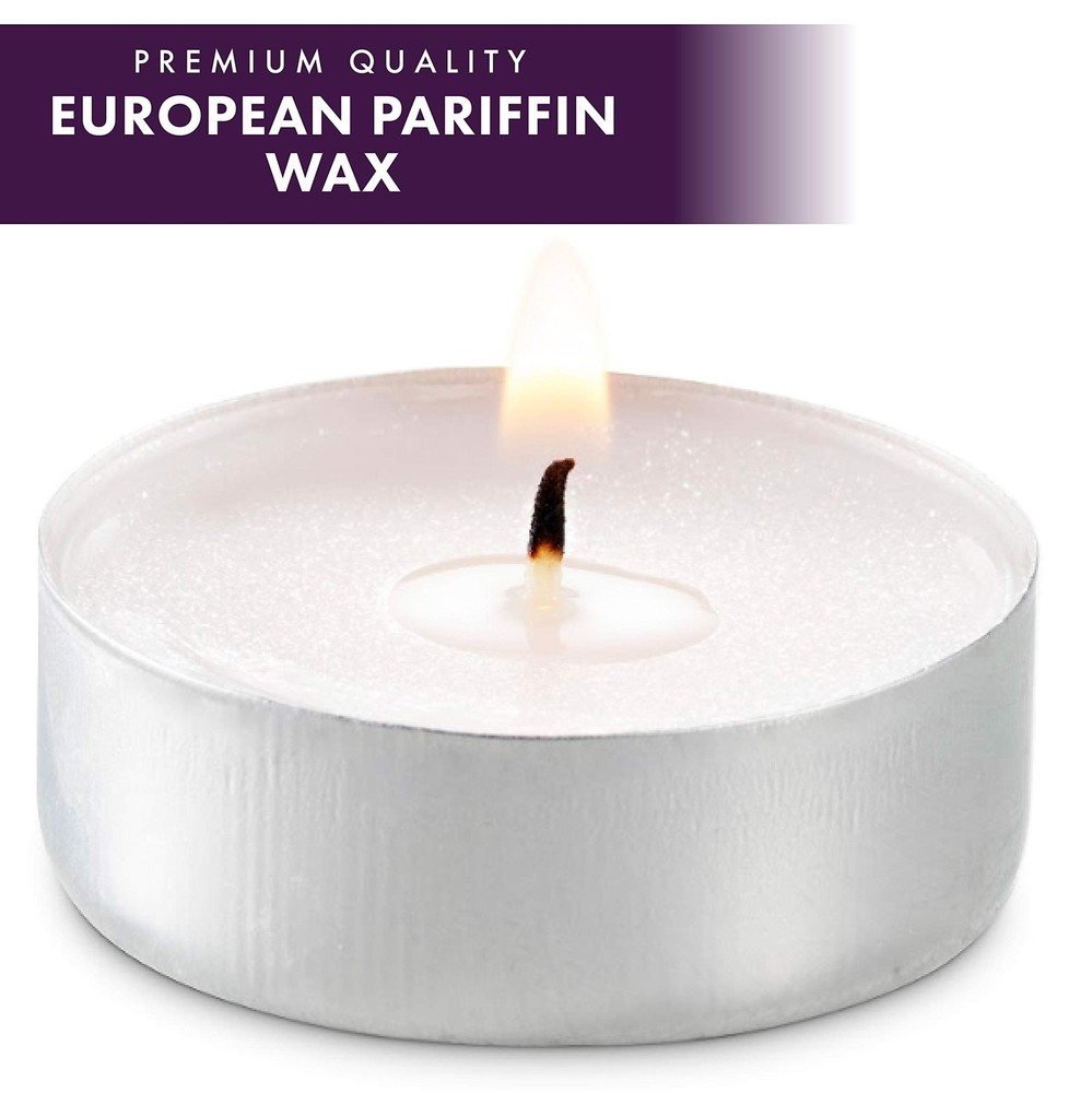 MontoPack Unscented Tea Light Candles 45 Pack | 4 Hours, 45 Pack, White