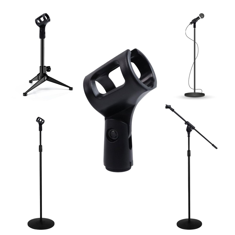 4Pcs Microphone Clip Rubber Flexible Mic Holder Handheld Wireless Mic Holder