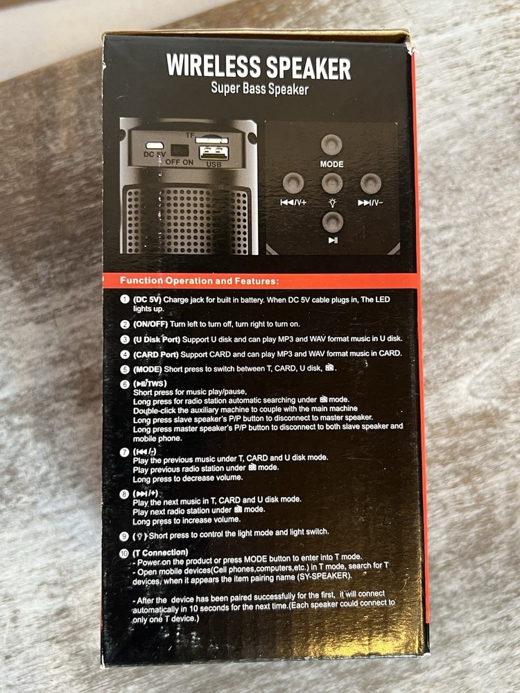 ZQS1201 Wireless Bluetooth Speaker - Black