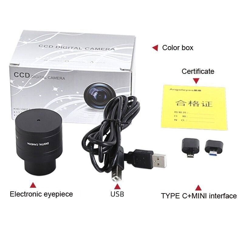 200W Pixel USB 2.0 Color Electronic Eyepiece Full Frame Telescope Accessories